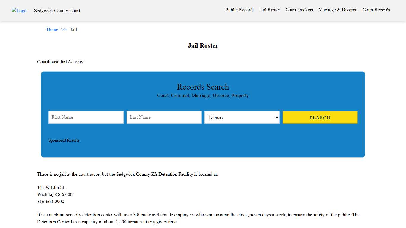 Jail Roster Sedgwick County Court KS