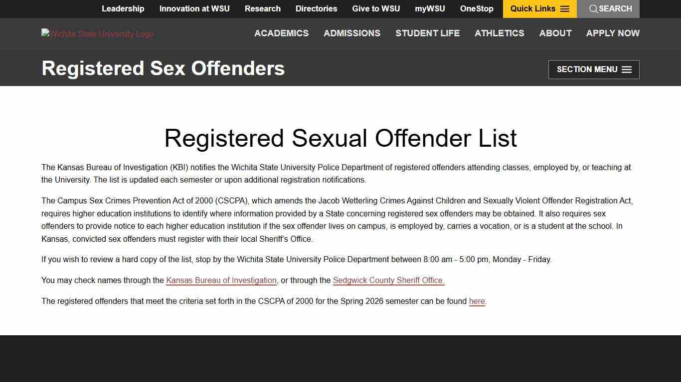 Registered Sex Offenders